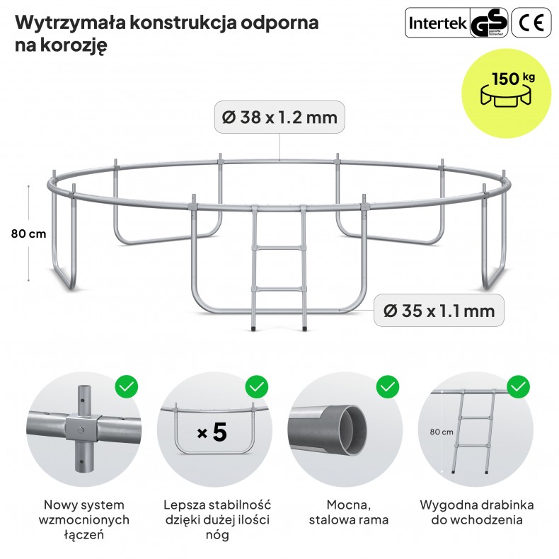 Батут ZIPRO Jump Pro с внутренней сеткой 12FT 374 см