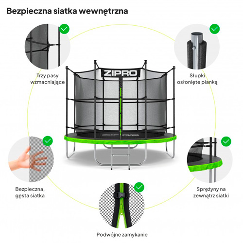 Батут ZIPRO Jump Pro с наружной сеткой 183 см