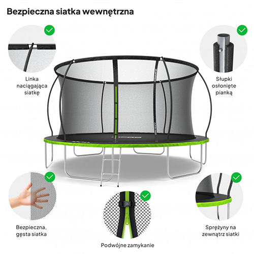 Батут Zipro Jump Pro Premium с внутренней сеткой 14FT 435 см