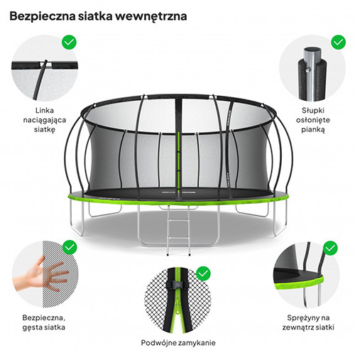 Батут Zipro Jump Pro Premium с внутренней сеткой 16FT 496 см