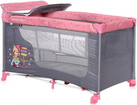 Детский манеж Lorelli Moonlight 2 Layer Pink TRAVELING