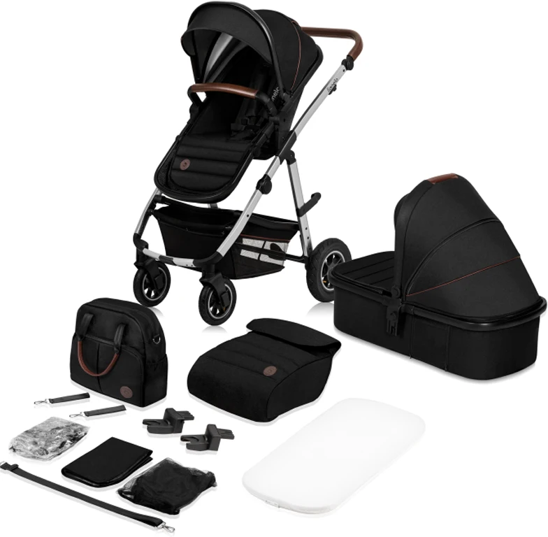 Детская коляска 2 в 1 Lionelo Amber Black Silver
