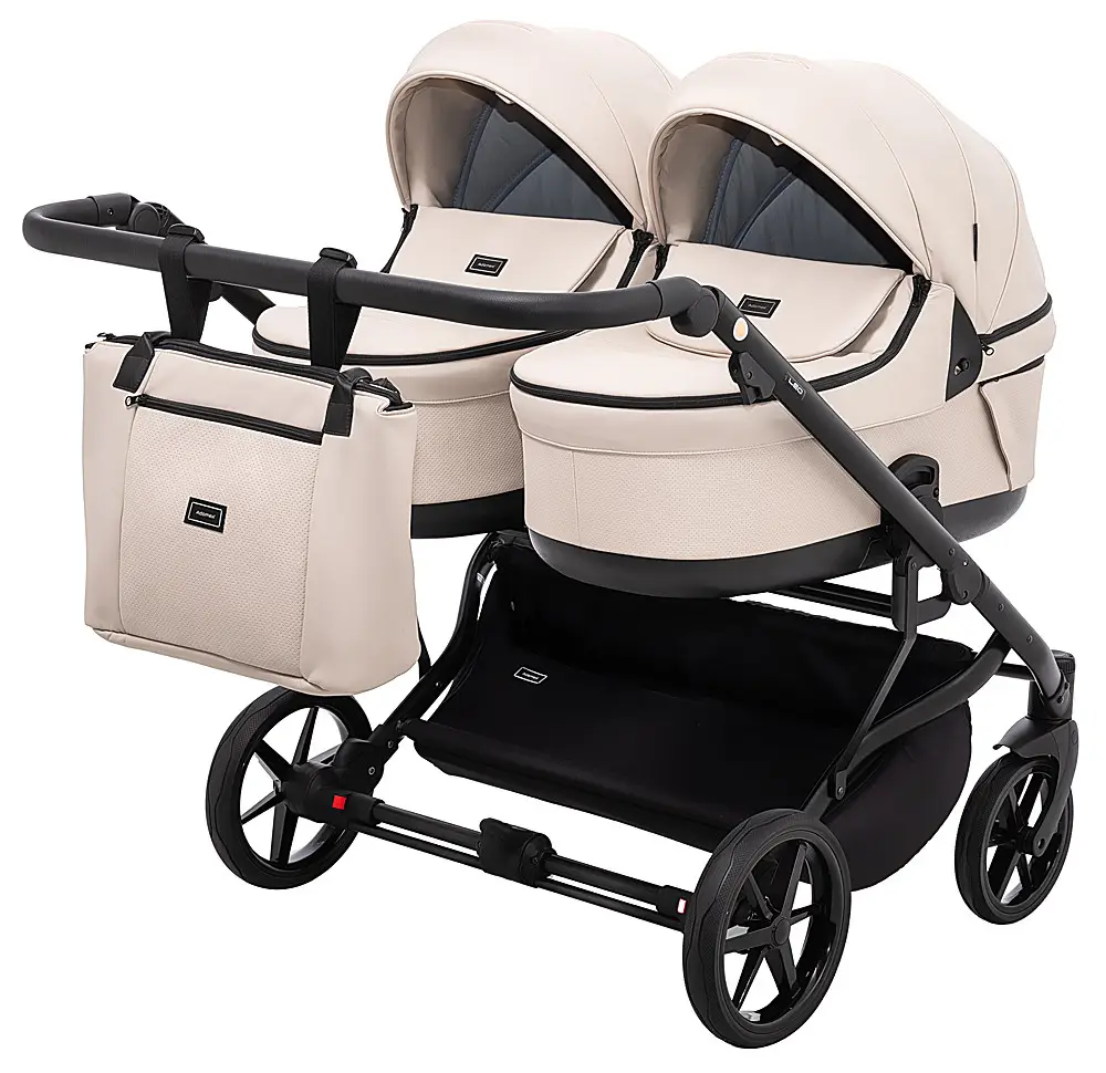 Коляска для двойни 2 в 1 Adamex Leo Duo Eco SA-7 латте