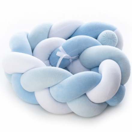 Бампер - косичка Twins 3-х прядна 120 см blue