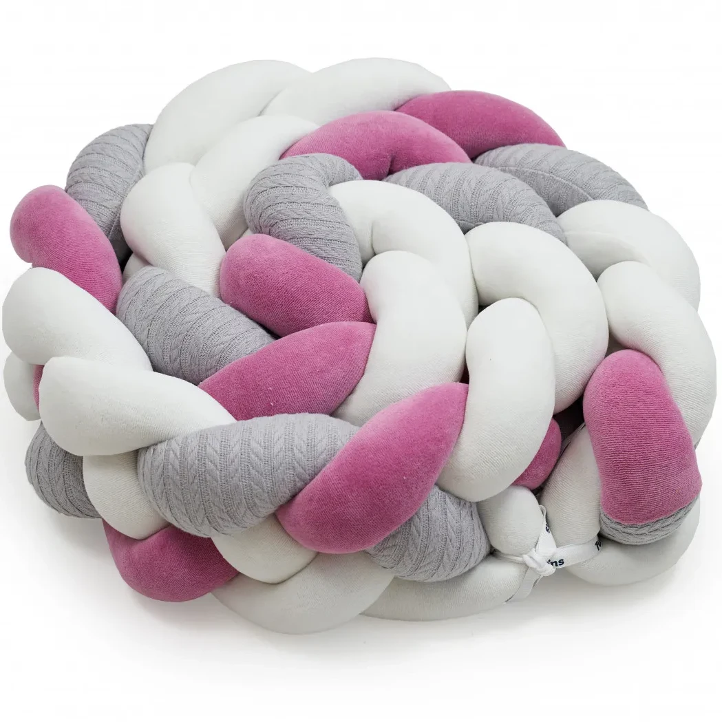 Бампер - косичка Twins 4-х прядна 240 см Pastel fuchsia