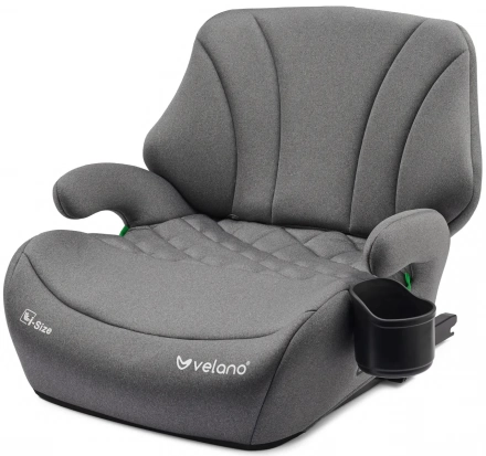 Бустер VELANO Gravo i-Size 125-150 см, ISOFIX + подстаканник, grey