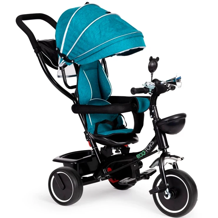 Велосипед с поворотным сиденьем Ecotoys Comfort Green Blue