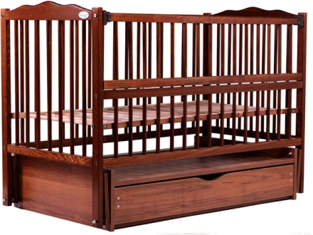Детская кроватка Babyroom Веселка маятник, ящик, откидной бок DVMYO-3 бук орех