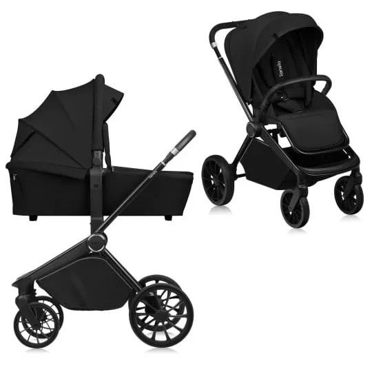 Коляска 2 в 1 Lionelo Mika Plus BLACK ONYX