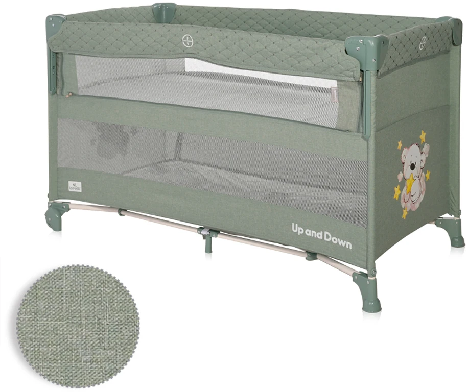 Кровать-манеж Lorelli UP and DOWN Iceberg Green Teddy Bear