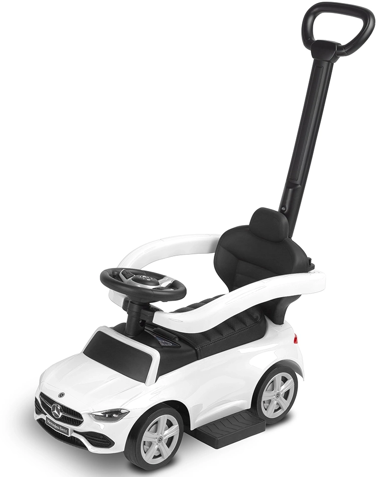 Машинка для катания Caretero (Toyz) Mercedes C-CLASS с родительской ручкой White