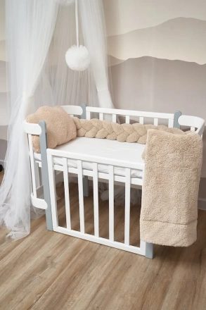 Бампер - косичка Twins 3-х прядна 120 см Teddy 2020-K3T120-02, beige