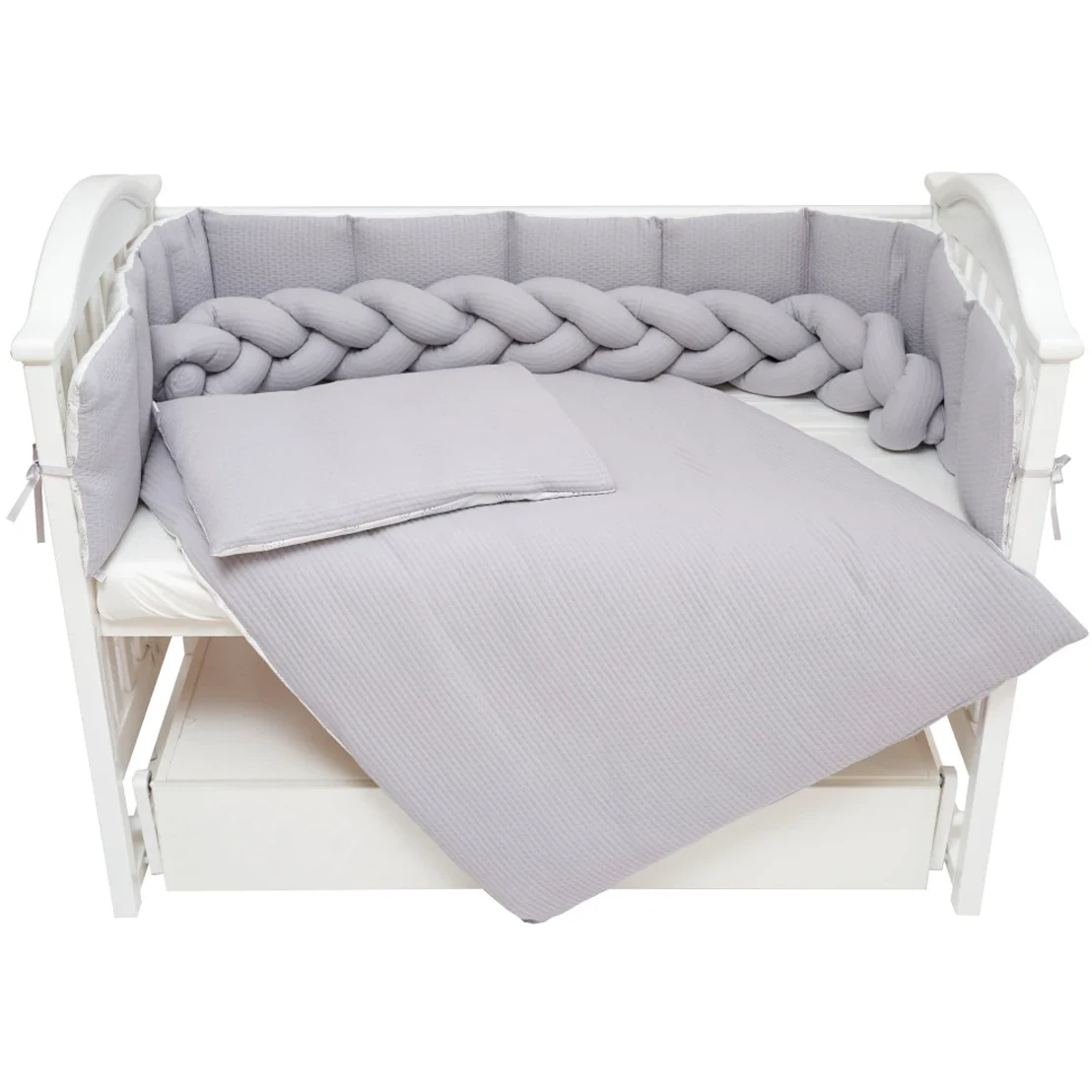 Постельный комплект 7 эл. Twins Cotton 4077-TC-10, grey