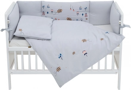 Постельный комплект 6 эл Twins Honey Garden 4075-THG-10, grey