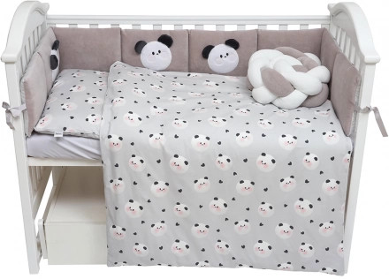 Постельный комплект 7 эл. Twins Panda 4075-TP-10N, grey new