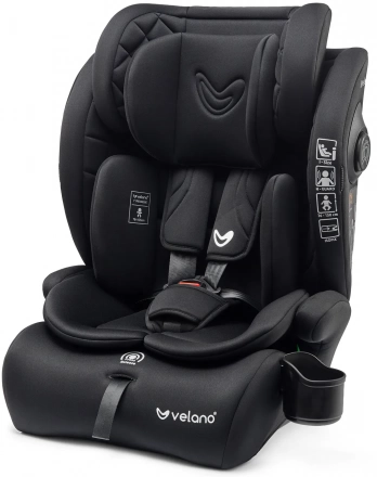 Автокресло VELANO Flexo i-Size 76–150 см, ISOFIX + Top Tether, black