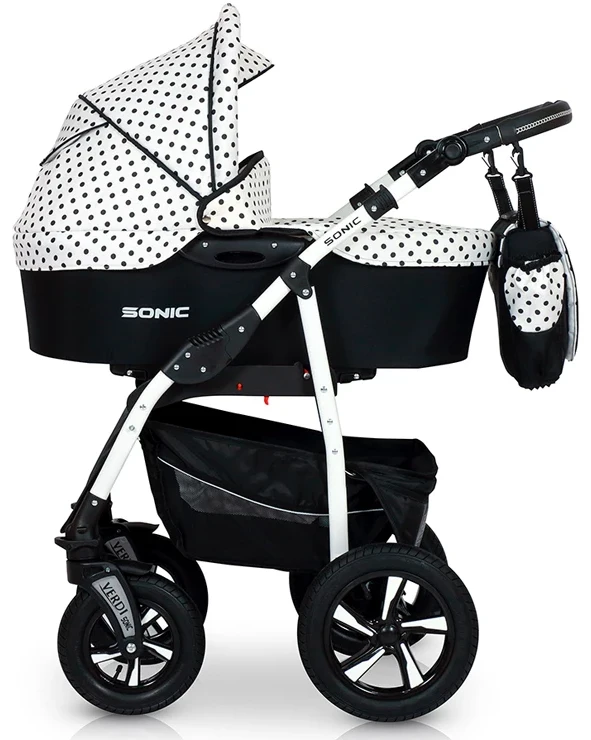 Детская коляска 3 в 1 Verdi Sonic 9023-VS-39, 39, white / black