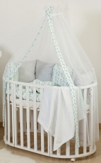 Дитяча постільна білизна Twins Dolce D-405 Пташки 8 ел mint