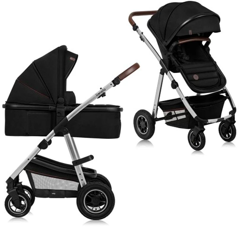 Дитячий візочок 2 в 1 Lionelo Amber Black Silver