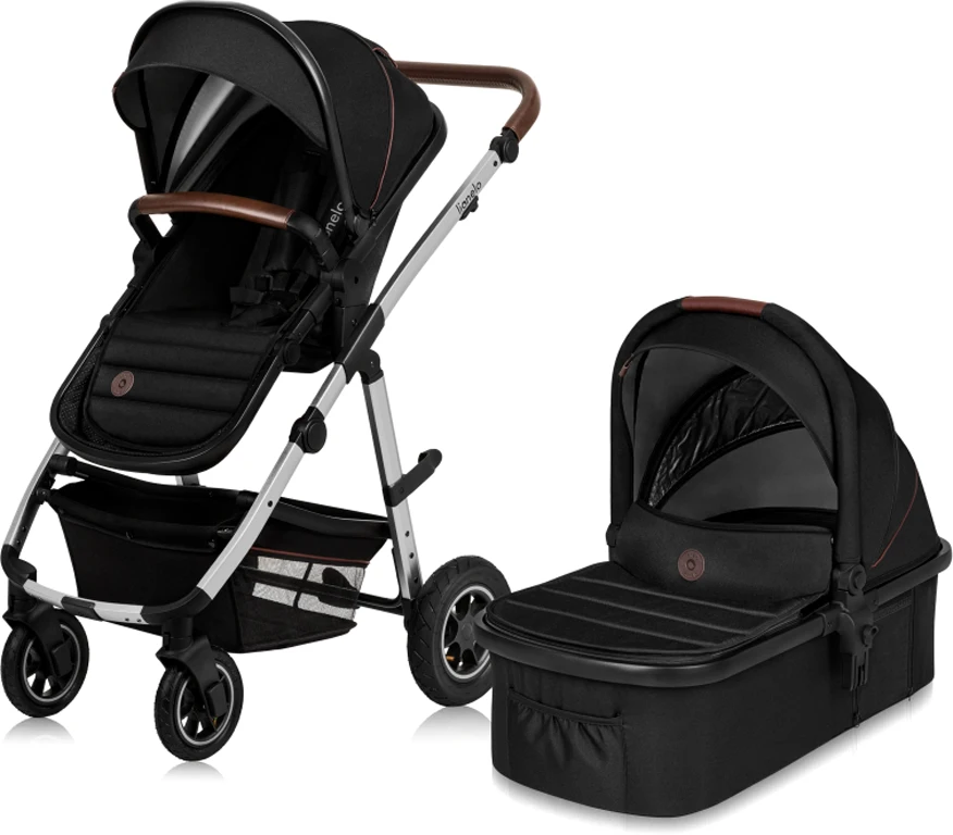 Дитячий візочок 2 в 1 Lionelo Amber Black Silver