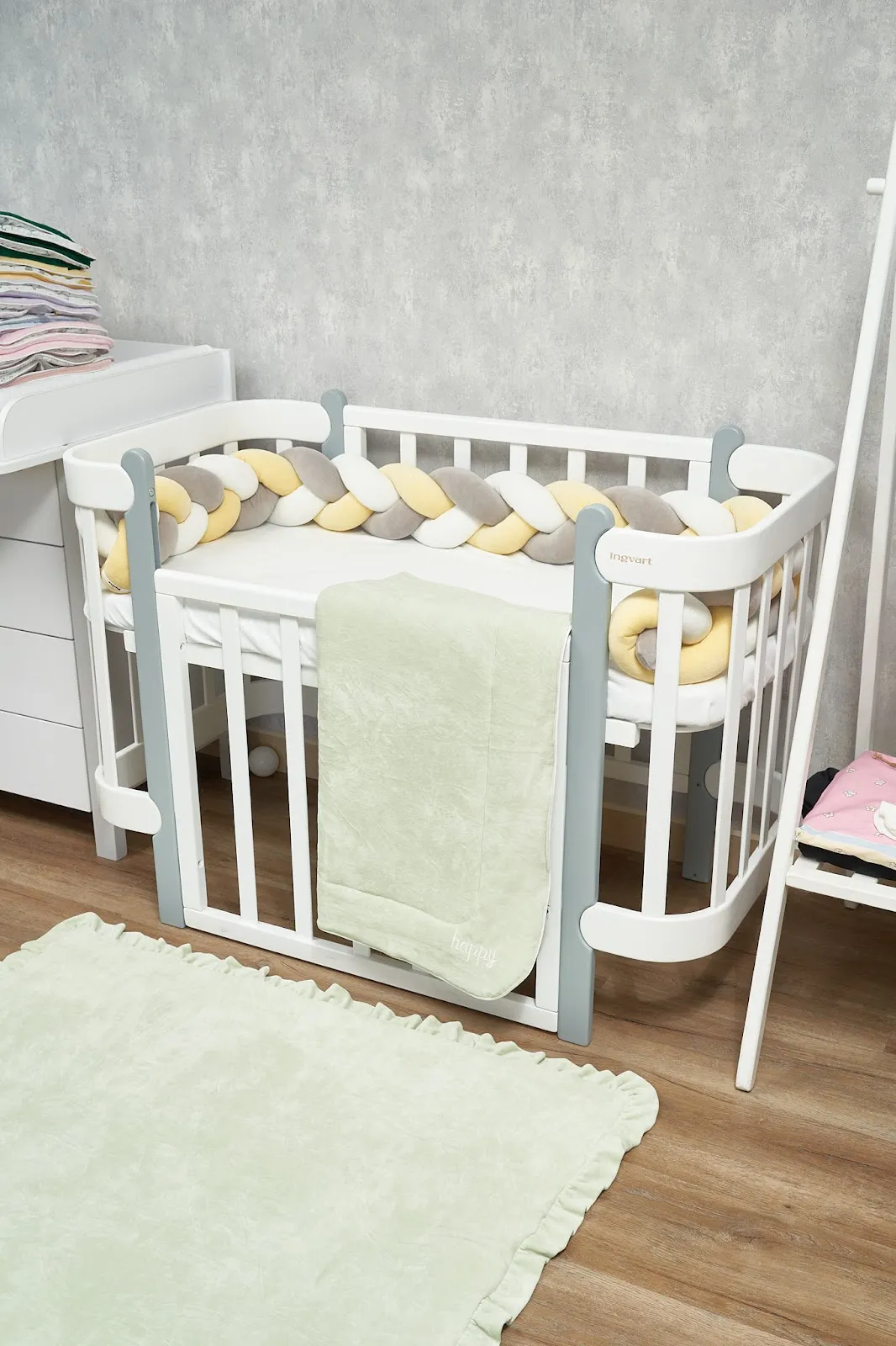 Бампер - косичка Twins 3-х прядна 120 см 2020-K3-120-05, yellow