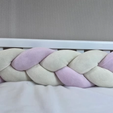 Бампер - косичка Twins 3-х прядна 240 см 2020-K3-240-35, pink/ivory