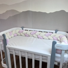 Бампер - косичка Twins 3-х прядна 240 см 2020-K3-240-35, pink/ivory