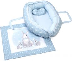 Кокон (позиціонер) з пледом Baby Veres Summer Bunny blue