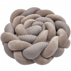 Бампер - косичка Twins 3-х прядная 240 см Pastel 2020-K3-240P-10, grey