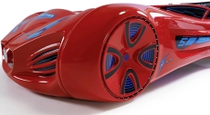 Детская кровать машина MUSVENUS Future Car (Tesla) Red с подсветкой, музыкой, пультом, спойлером