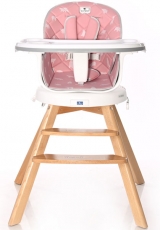 Дитячий стільчик для годування 3 в 1 Lorelli Napoli with rotation Pink BEARS
