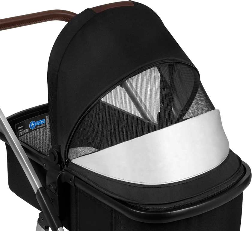 Дитячий візочок 3 в 1 Lionelo Amber Black Silver