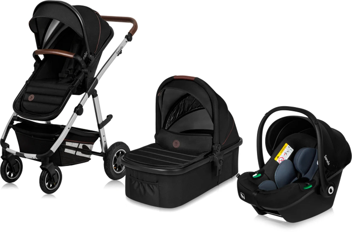 Дитячий візочок 3 в 1 Lionelo Amber Black Silver