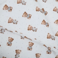 Змінна постіль 4 ел Twins Muslin Print 3031-TMP-67, Nighty Bears, беж світлий