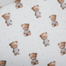 Змінна постіль 4 ел Twins Muslin Print 3031-TMP-67, Nighty Bears, беж світлий