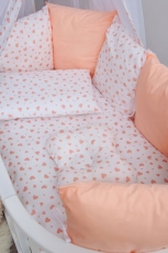 Постільний комплект 8 ел Twins Dolce Сердечки 4064-D-401, pink, 120 × 60 см, 100% бавовна