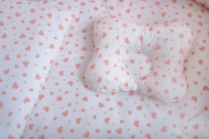 Постільний комплект 8 ел Twins Dolce Сердечки 4064-D-401, pink, 120 × 60 см, 100% бавовна