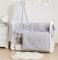 Постільний комплект 8 ел Twins Romantic Spring collection 4024-TR-10 grey