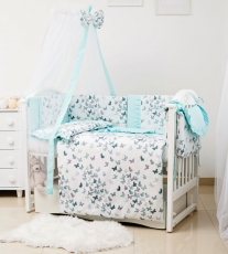 Постільний комплект 8 ел Twins Romantic Spring collection 4024-TR-14 Butterfly mint