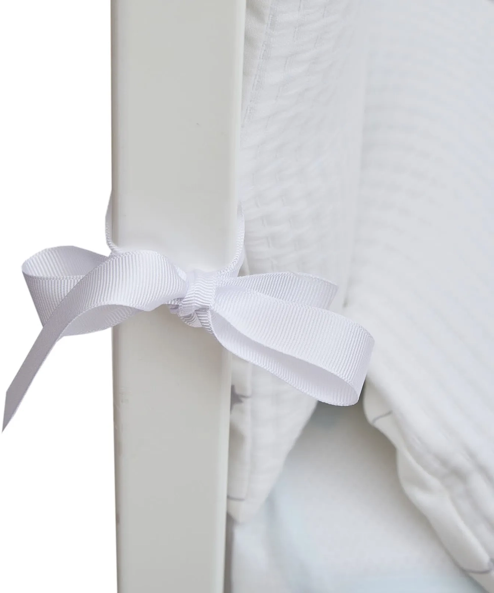 Постільний комплект 7 ел Twins Cotton з вишивкою 4077-TCW-01, white/silver