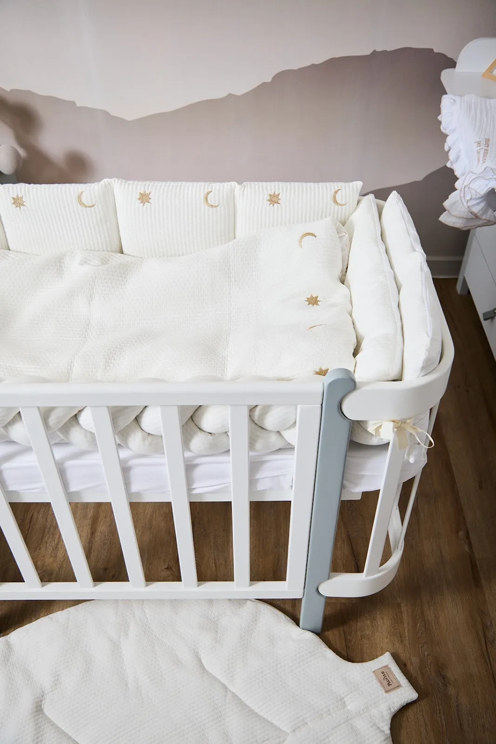 Постільний комплект 7 ел Twins Cotton з вишивкою 4077-TCW-202, ecru/gold