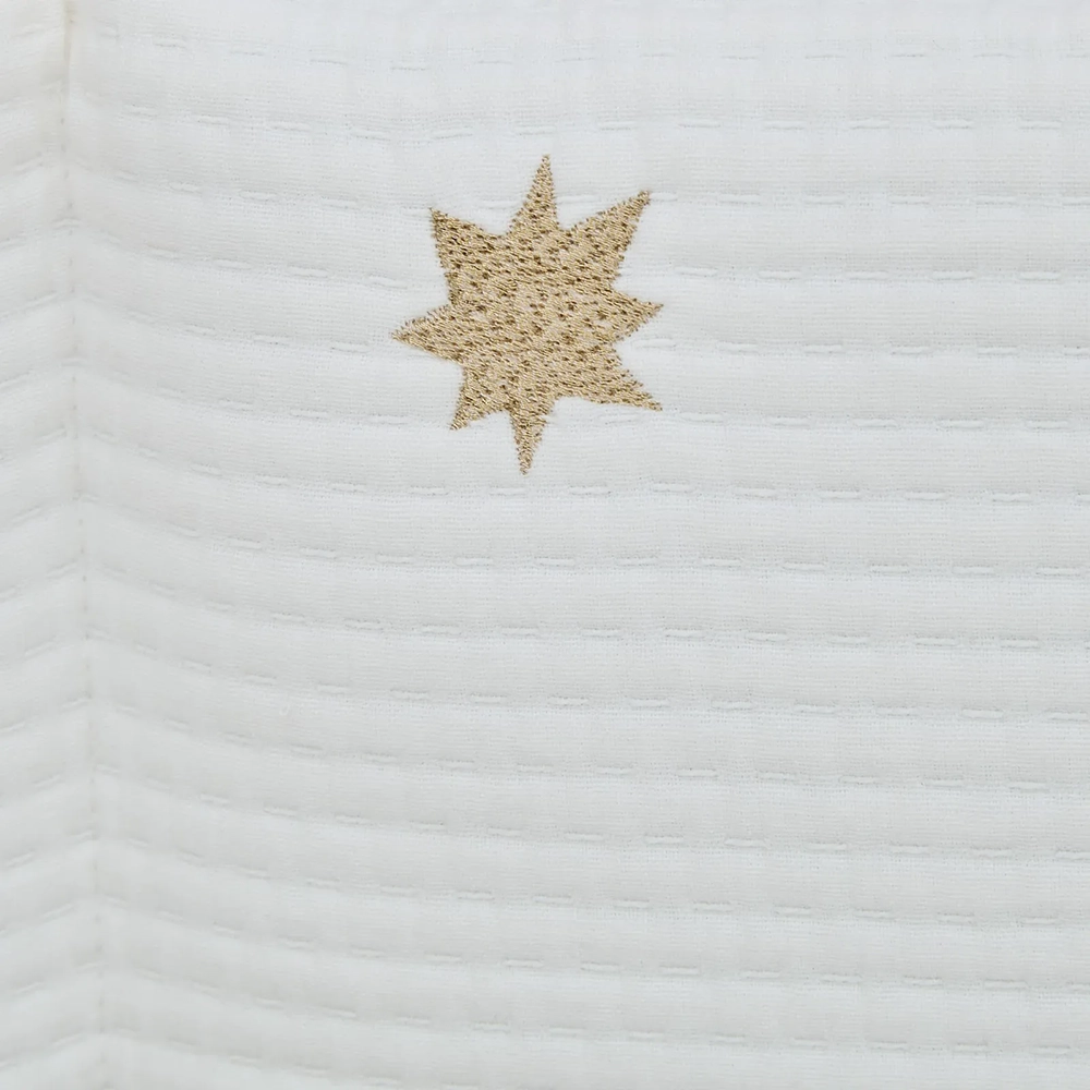Постільний комплект 7 ел Twins Cotton з вишивкою 4077-TCW-202, ecru/gold