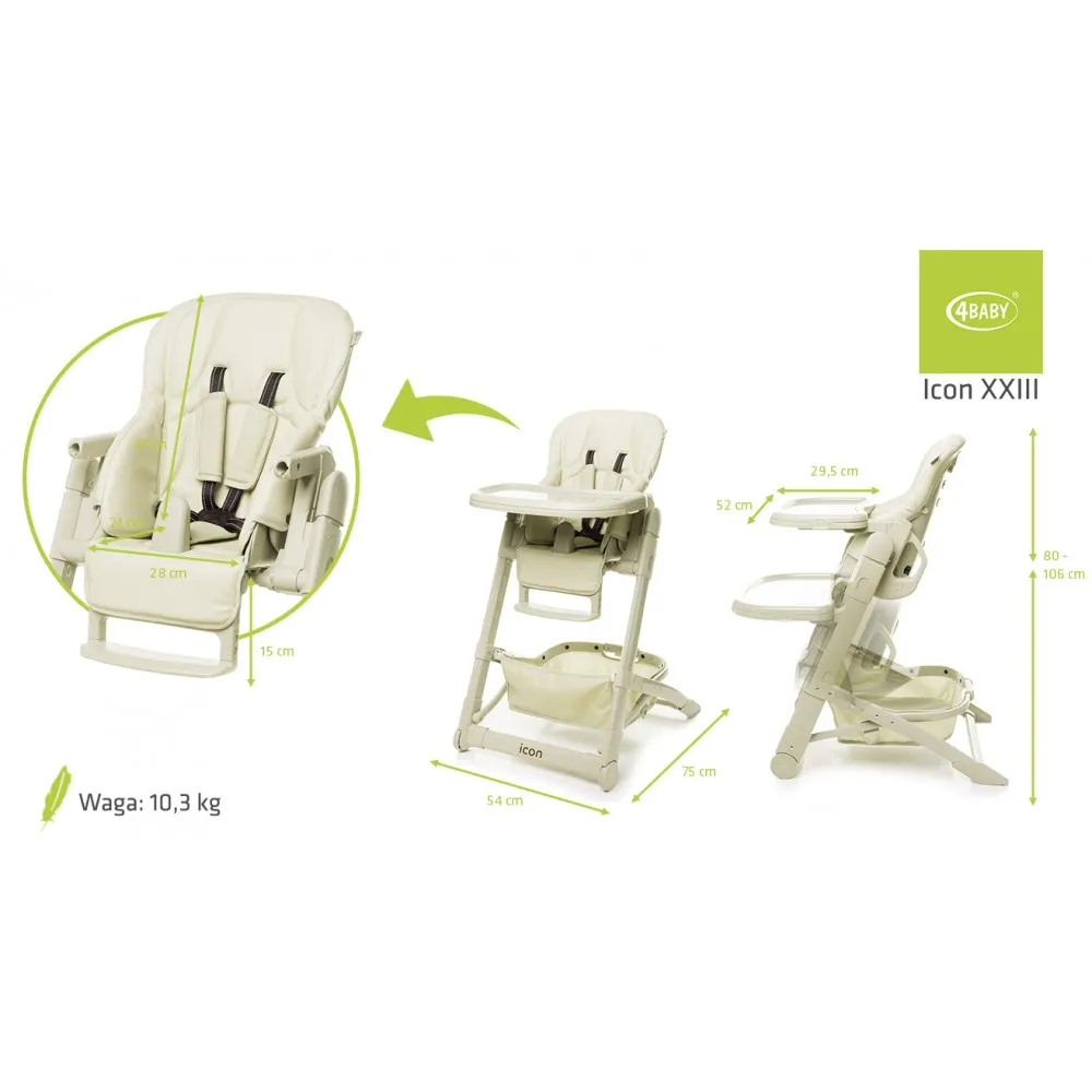 Cтульчик для кормления 4Baby Icon beige