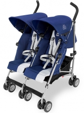 Детская коляска-трость для двойни Maclaren Twin Triumph Medieval Blue/Silver