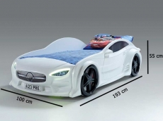 Дитяче ліжко машина Star Eco Mersedes GT white 160 х 80 см, з підсвічуванням, музикою, пультом