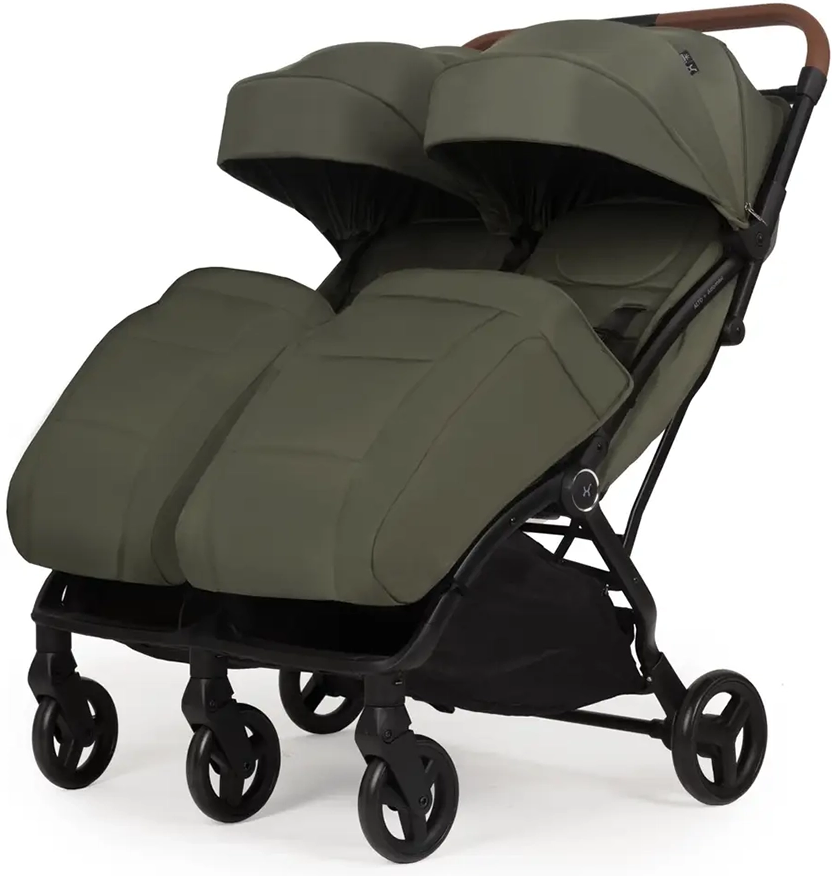 Прогулочная коляска для двойни Adamex Alto dark green