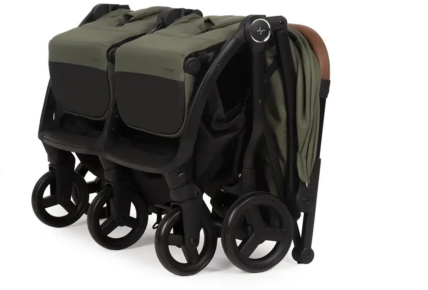 Прогулочная коляска для двойни Adamex Alto dark green