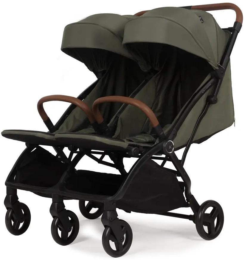 Прогулочная коляска для двойни Adamex Alto dark green