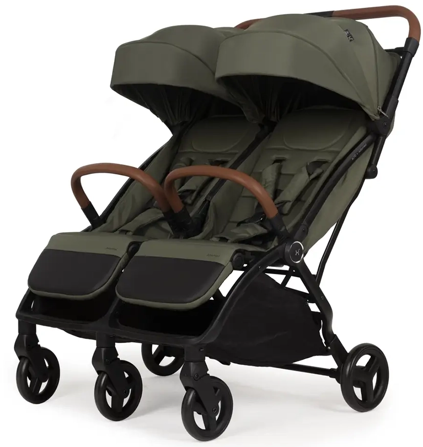 Прогулочная коляска для двойни Adamex Alto dark green