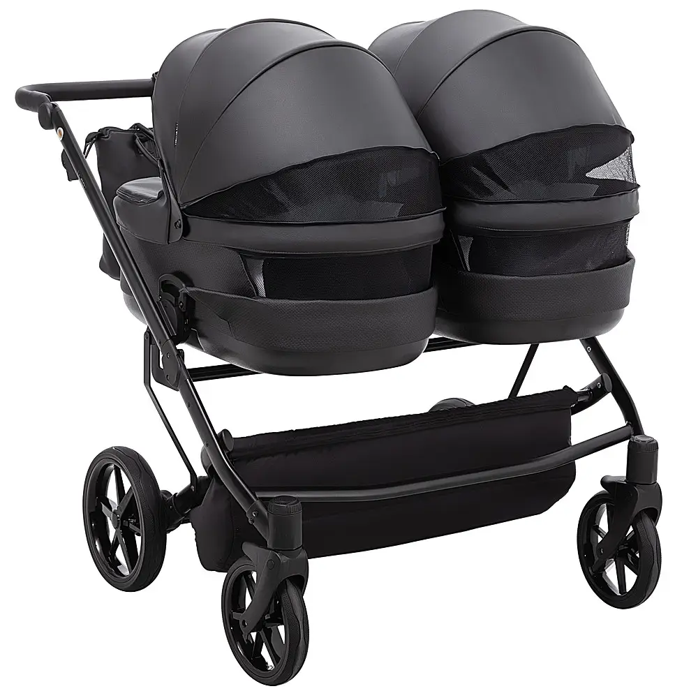 Коляска для двойни 2 в 1 Adamex Leo Duo Eco SA-2 чорний